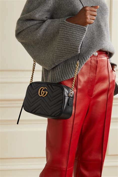 gucci maramont black anf white bag|GG Marmont small shoulder bag in black velvet .